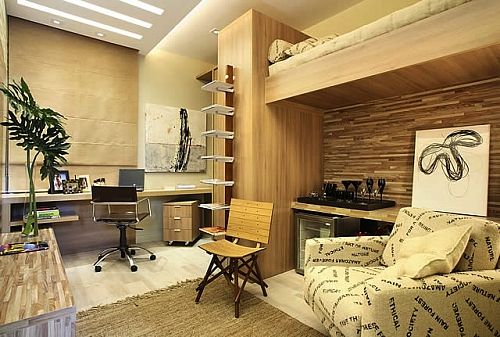 Móveis planejados: quarto com escritório